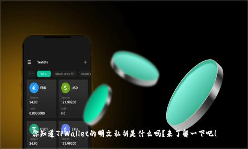 你知道TPWallet的明文私钥是什么吗？来了解一下吧！